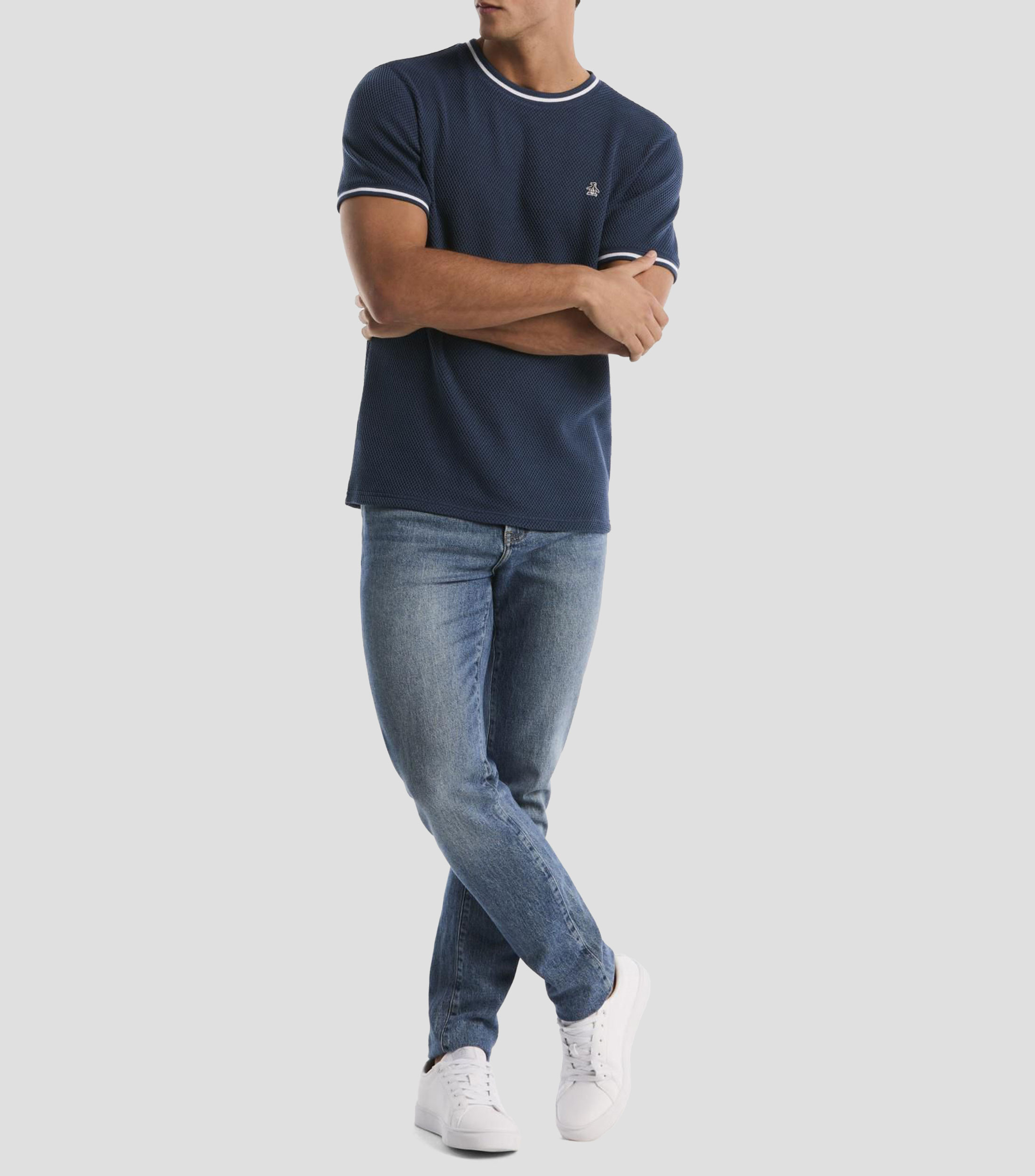 Playera cuello redondo manga corta sólido Hombre